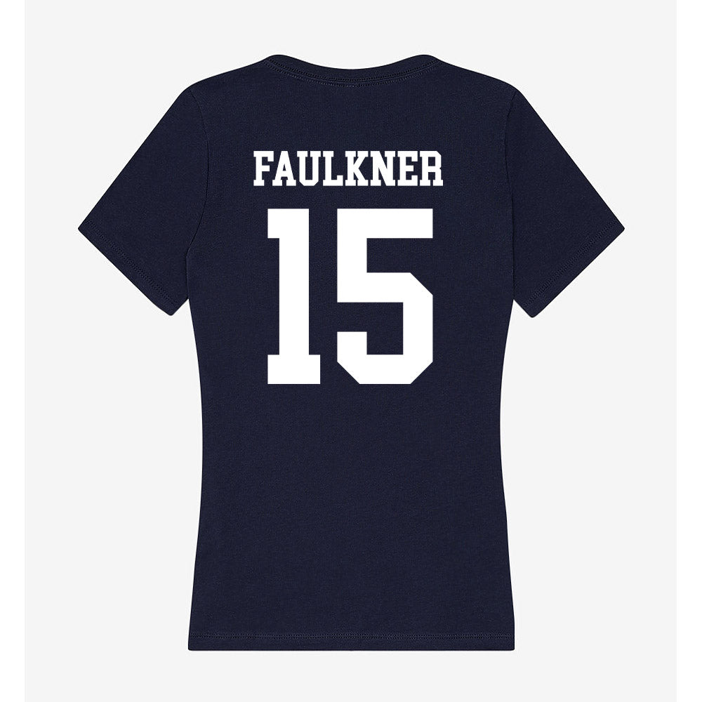 Samford - NCAA Men's Basketball : Dylan Faulkner - Women's V-Neck T-Shirt-1