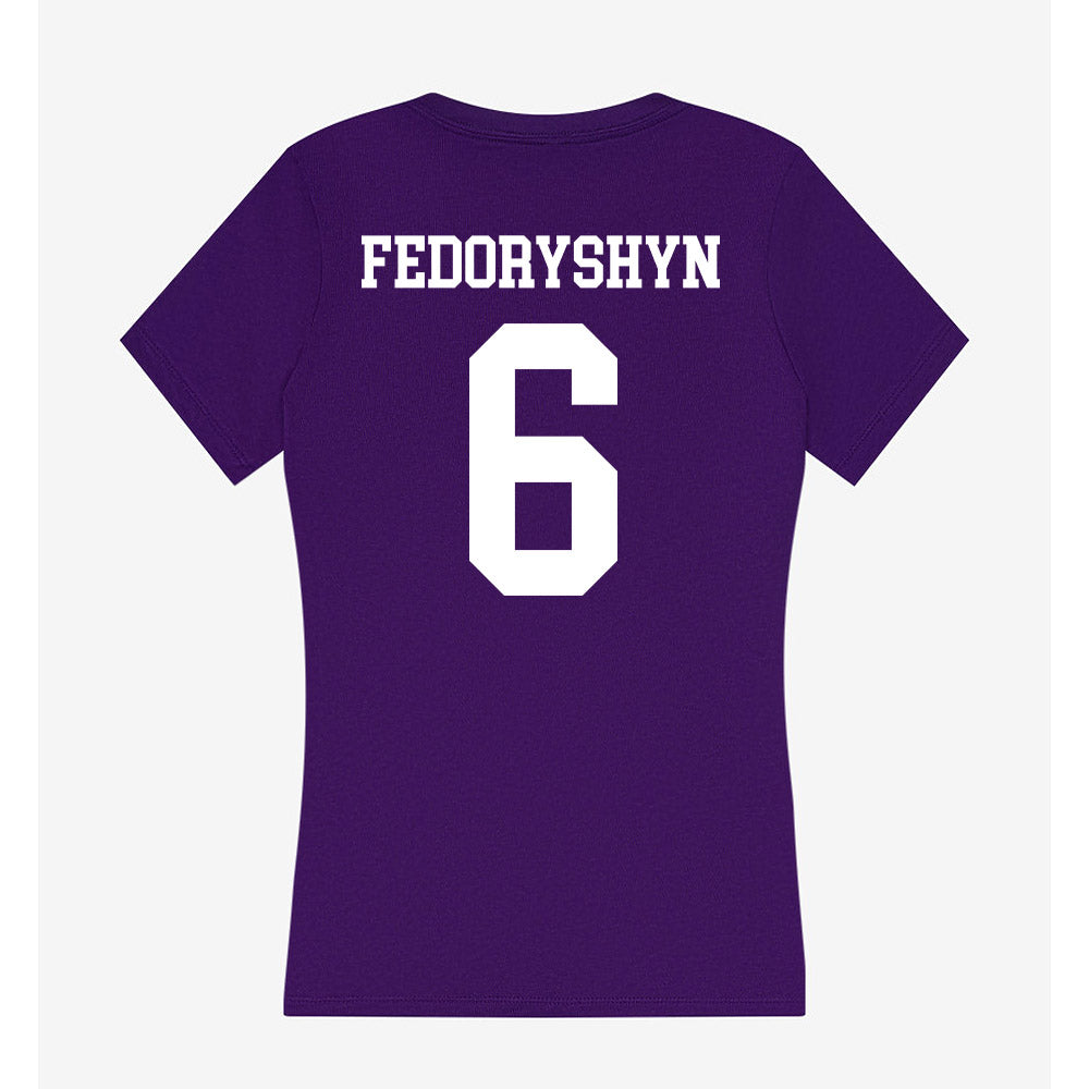 North Alabama - NCAA Men's Tennis : Nazar Fedoryshyn - Women's V-Neck T-Shirt-1