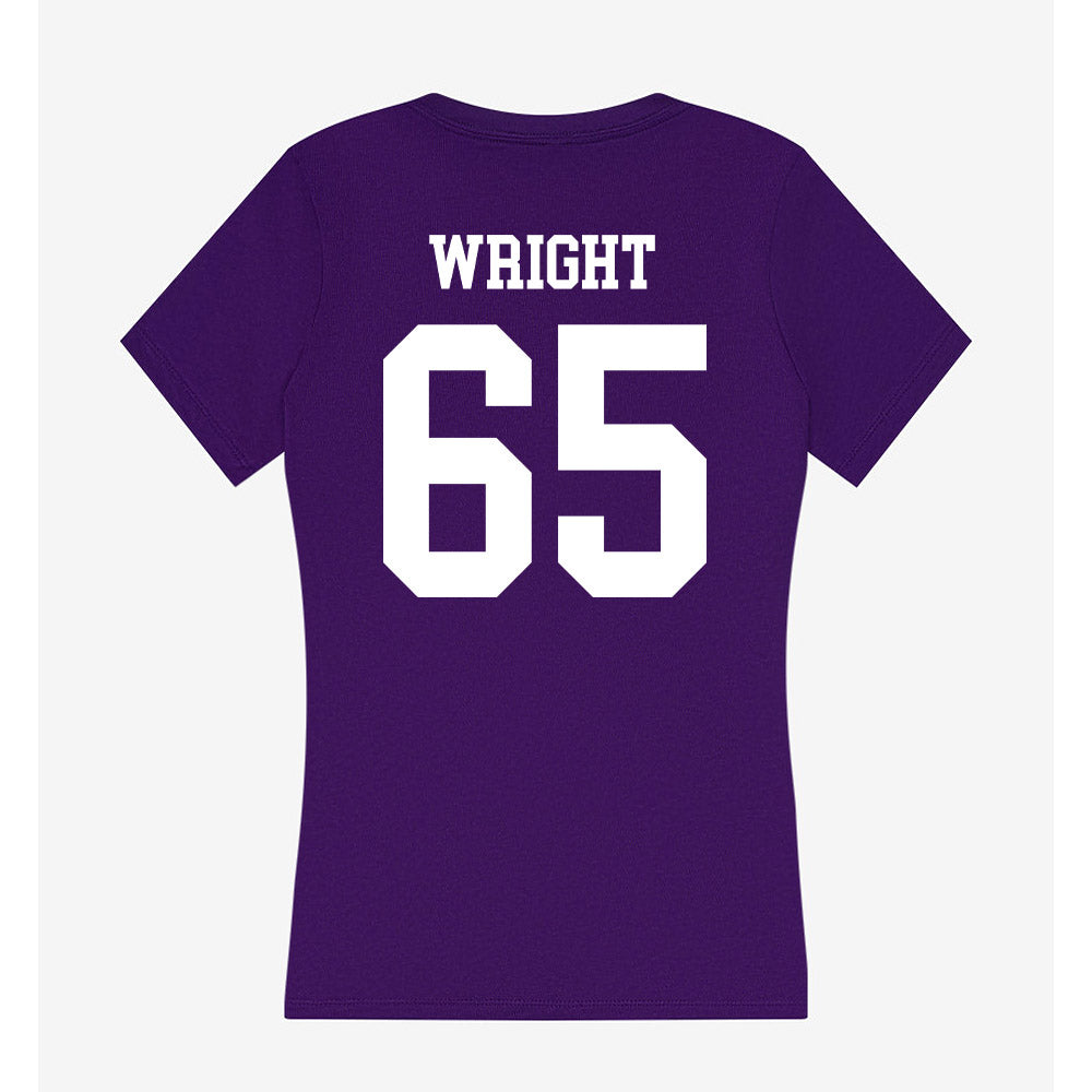 North Alabama - NCAA Football : Collin Wright - Women's V-Neck T-Shirt-1