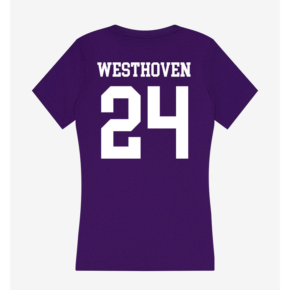 North Alabama - NCAA Softball : Lindsey Westhoven - Women's V-Neck T-Shirt-1