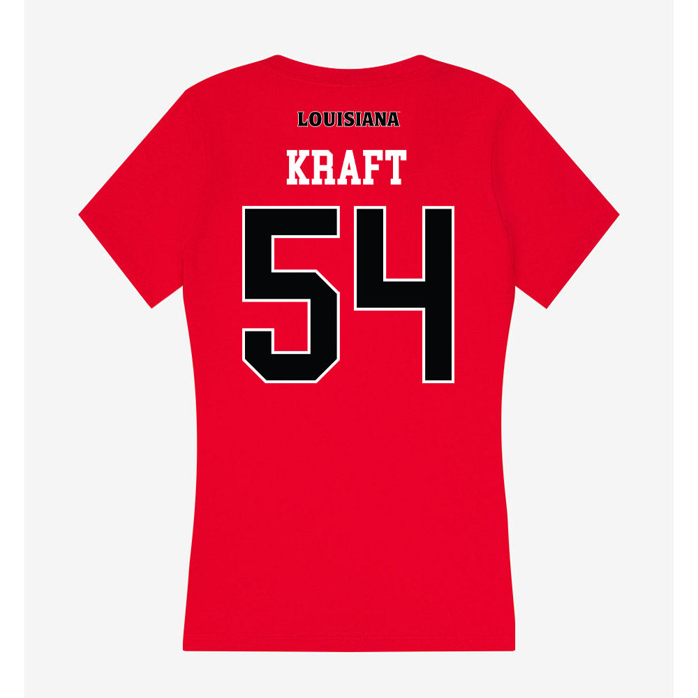 Louisiana - NCAA Football : Carson Kraft - Women's V-Neck T-Shirt-1