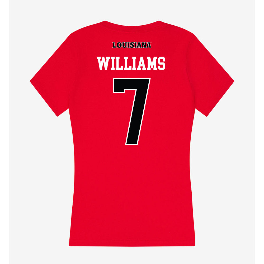 Louisiana - NCAA Softball : Dayzja Williams - Women's V-Neck T-Shirt-1