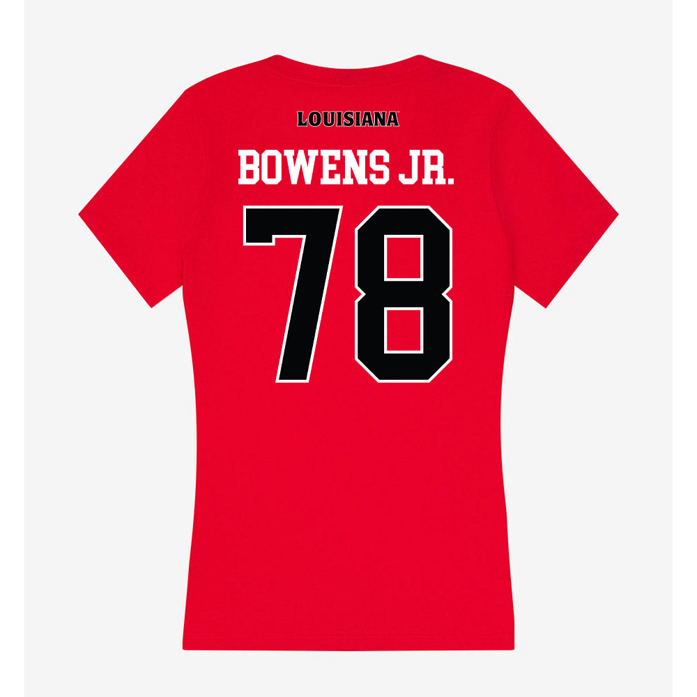 Louisiana - NCAA Football : Michael Bowens Jr. - Women's V-Neck T-Shirt-1
