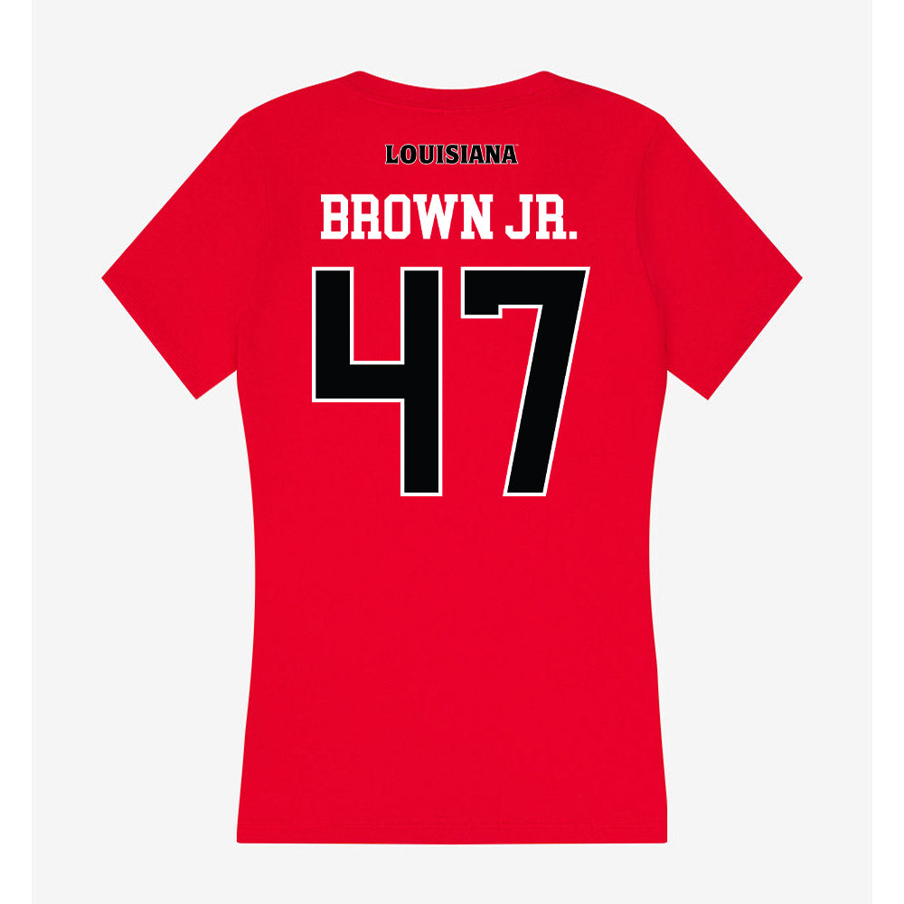 Louisiana - NCAA Football : Maurice Brown Jr. - Women's V-Neck T-Shirt-1