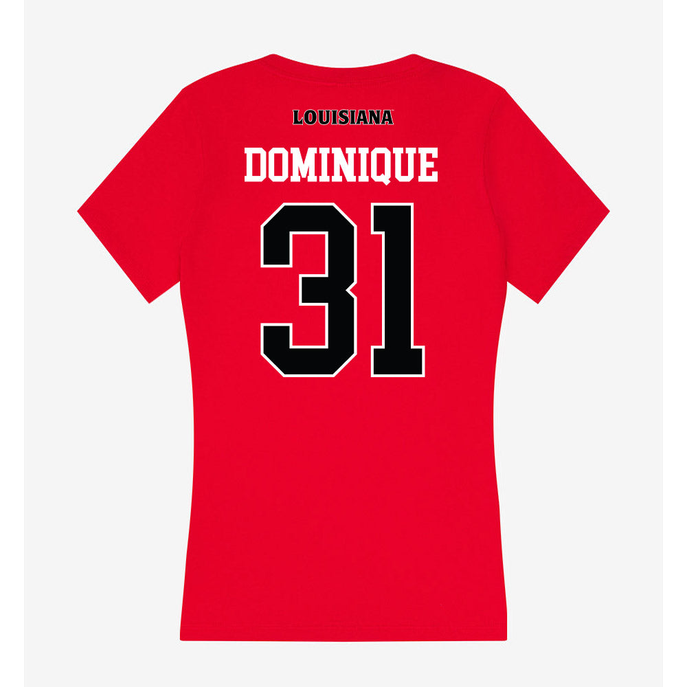 Louisiana - NCAA Football : Ty Dominique - Women's V-Neck T-Shirt-1