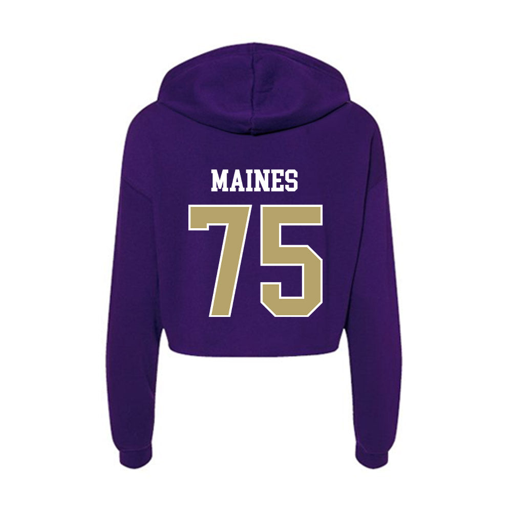 JMU - NCAA Football : Wyatt Maines - Women's Crop Fleece Hoodie-1