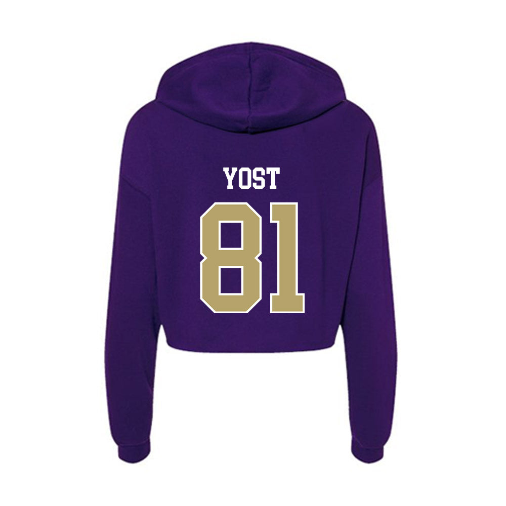 JMU - NCAA Football : Sue Yost - Women's Crop Fleece Hoodie-1