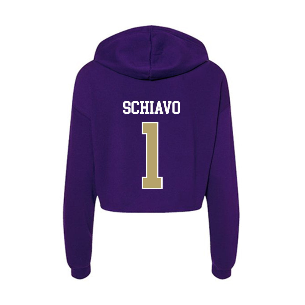 JMU - NCAA Women's Lacrosse : Jolie Schiavo - Women's Crop Fleece Hoodie-1