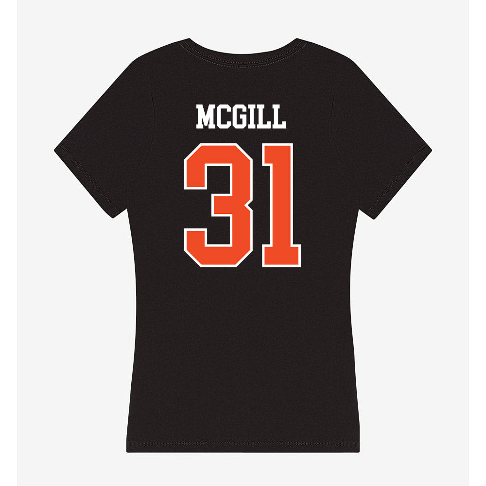 Campbell - NCAA Football : Mikey McGill - Women's V-Neck T-Shirt-1