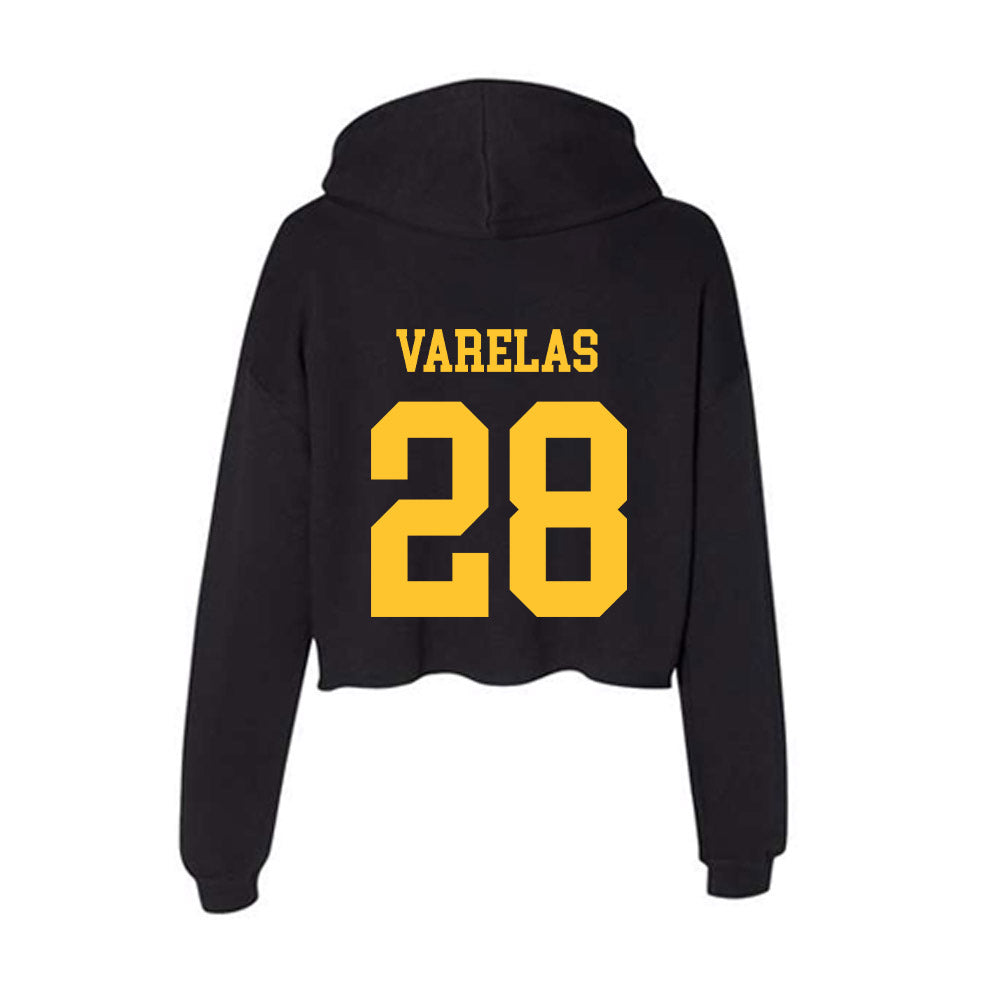 Wyoming - NCAA Football : Nikos Varelas - Women's Crop Fleece Hoodie-1