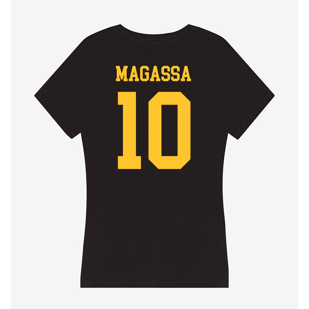 Wyoming - NCAA Men's Basketball : Abou Magassa - Classic Shersey Women's V-Neck T-Shirt-1