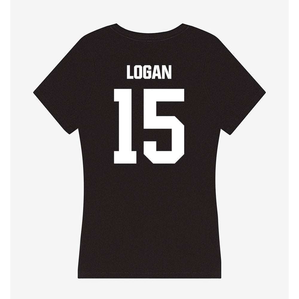 Davidson - NCAA Men's Basketball : Sean Logan - Women's V-Neck T-Shirt-1