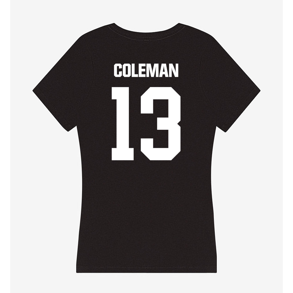 Arkansas State - NCAA Men's Basketball : Diggy Coleman - Women's V-Neck T-Shirt-1