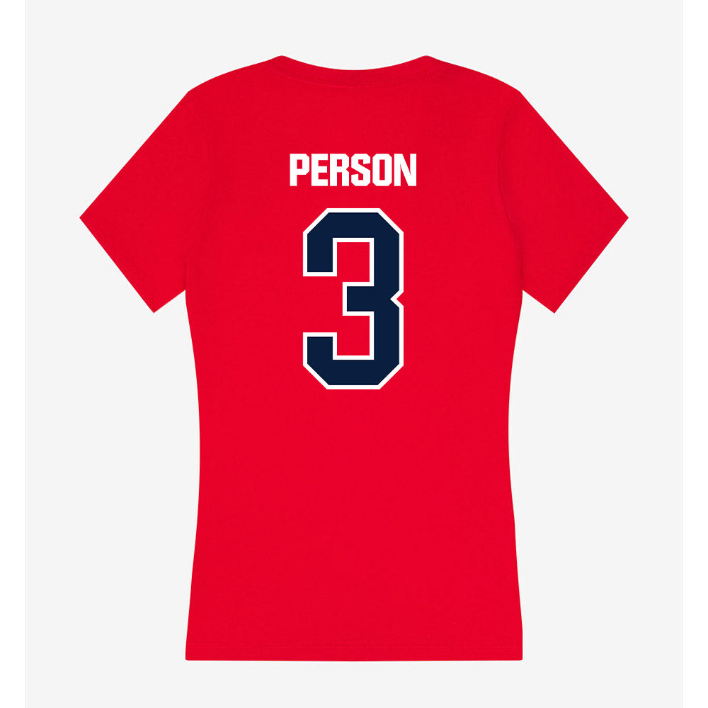 Liberty - NCAA Football : Jamari Person - Women's V-Neck T-Shirt-1