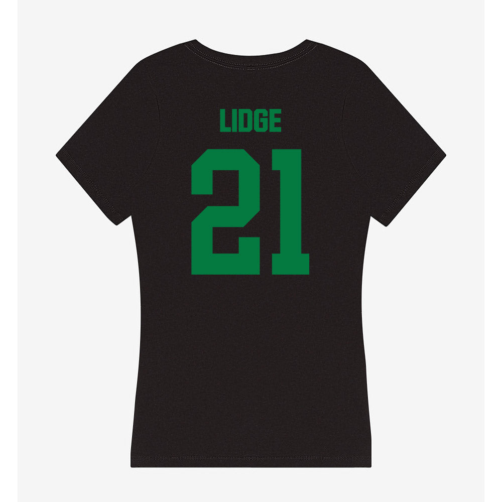 North Texas - NCAA Women's Basketball : Tionna Lidge - Women's V-Neck T-Shirt-1