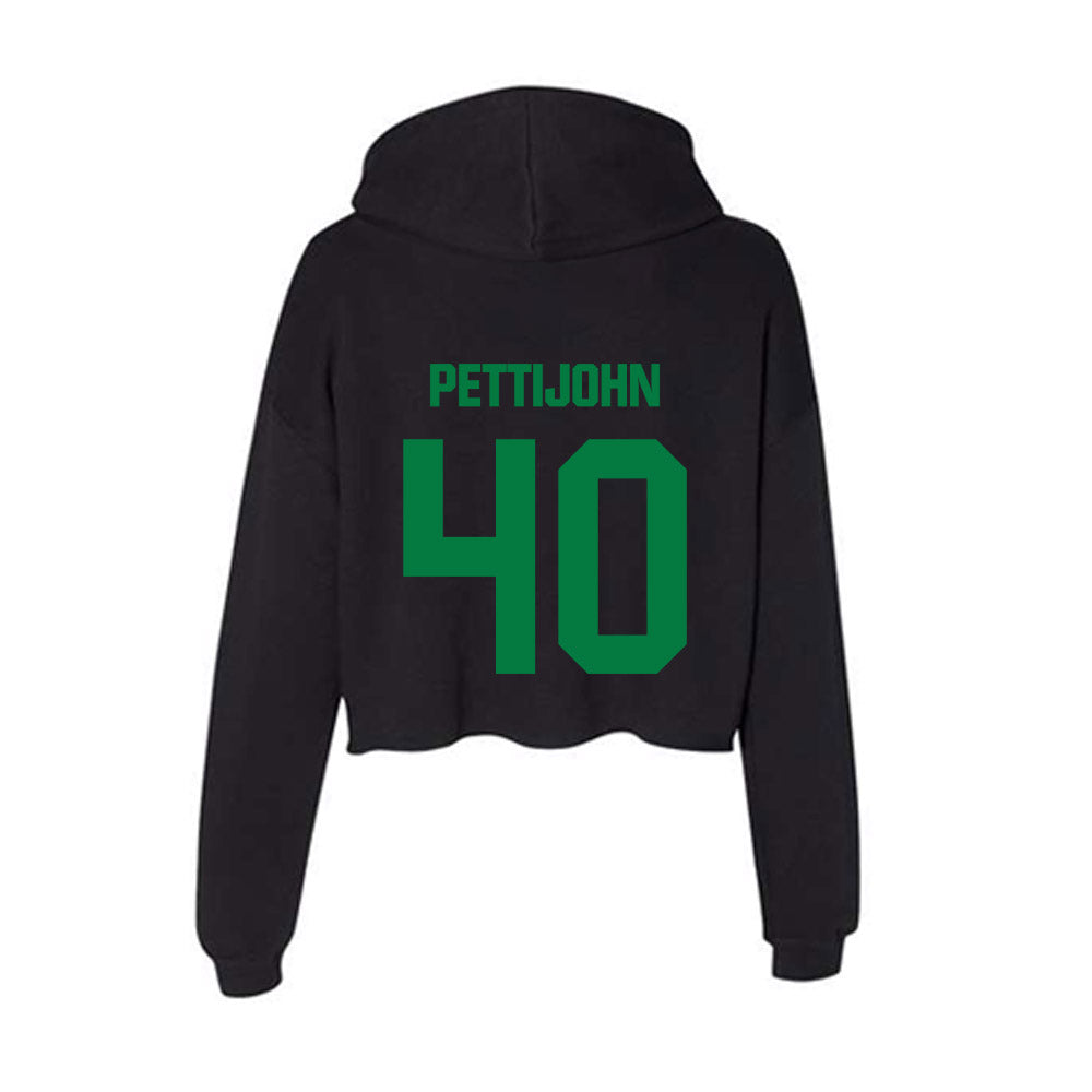 North Texas - NCAA Football : Kailer Pettijohn - Women's Crop Fleece Hooded Sweatshirt-1