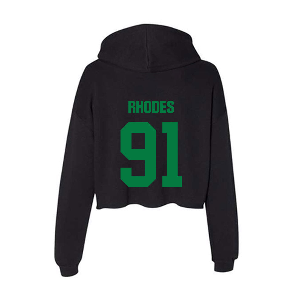 North Texas - NCAA Football : Davion Rhodes - Women's Crop Fleece Hoodie-1