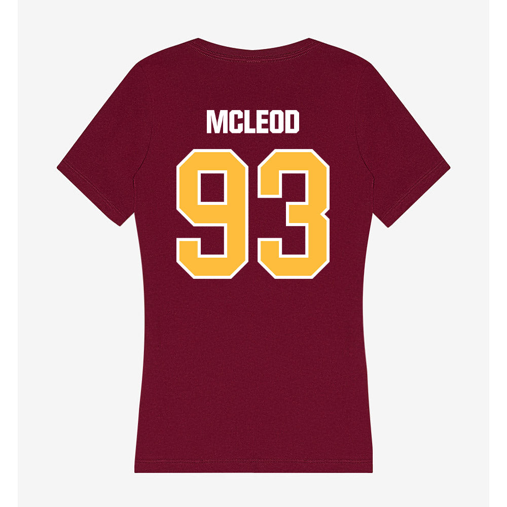 UMN Duluth - NCAA Football : Brysen Mcleod - Women's V-Neck T-Shirt-1