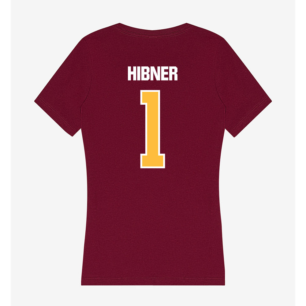 UMN Duluth - NCAA Men's Basketball : Jacob Hibner - Women's V-Neck T-Shirt-1