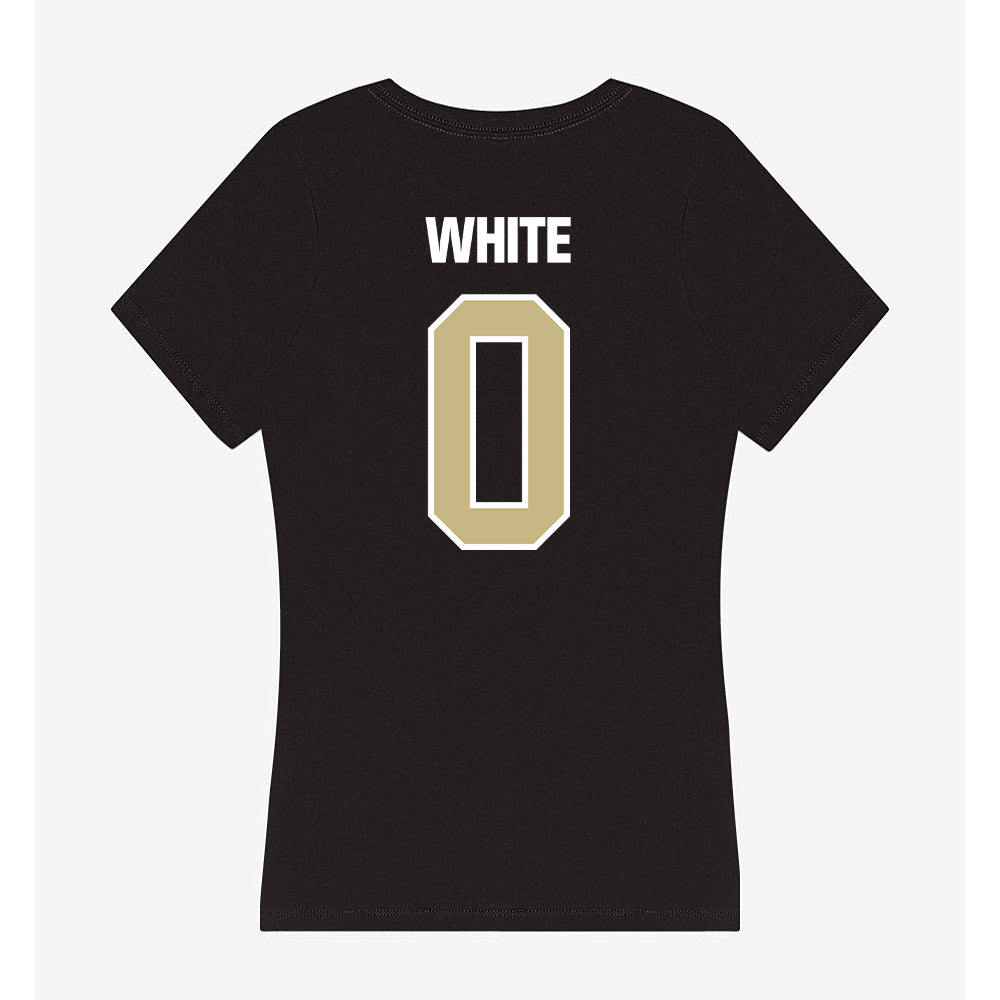 Akron - NCAA Cheerleading : Mahonna White - Women's V-Neck T-Shirt-1