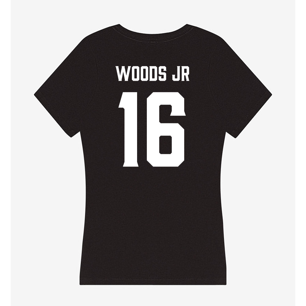 Furman - NCAA Football : Michael Woods Jr - Women's V-Neck T-Shirt-1