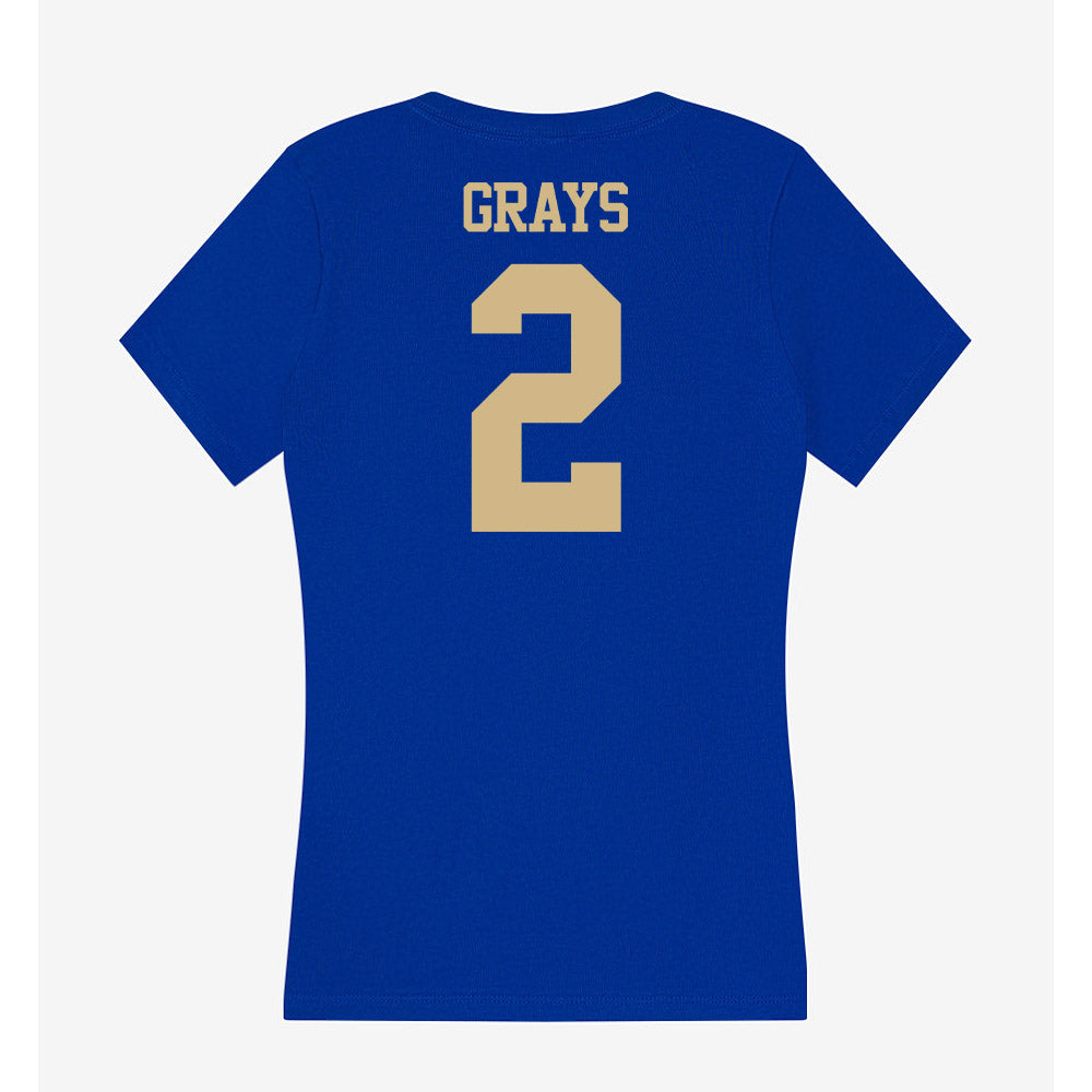 Tulsa - NCAA Women's Basketball : RyLee Grays - Women's V-Neck T-Shirt-1