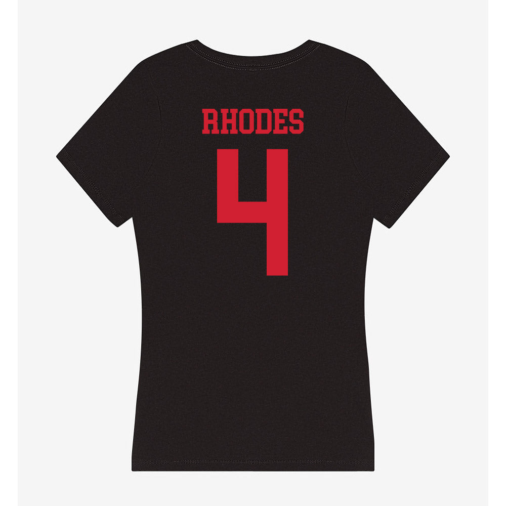 SMU - NCAA Football : Link Rhodes - Women's V-Neck T-Shirt-1