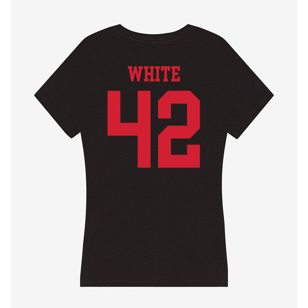 SMU - NCAA Women's Basketball : Roxy White - Women's V-Neck T-Shirt-1