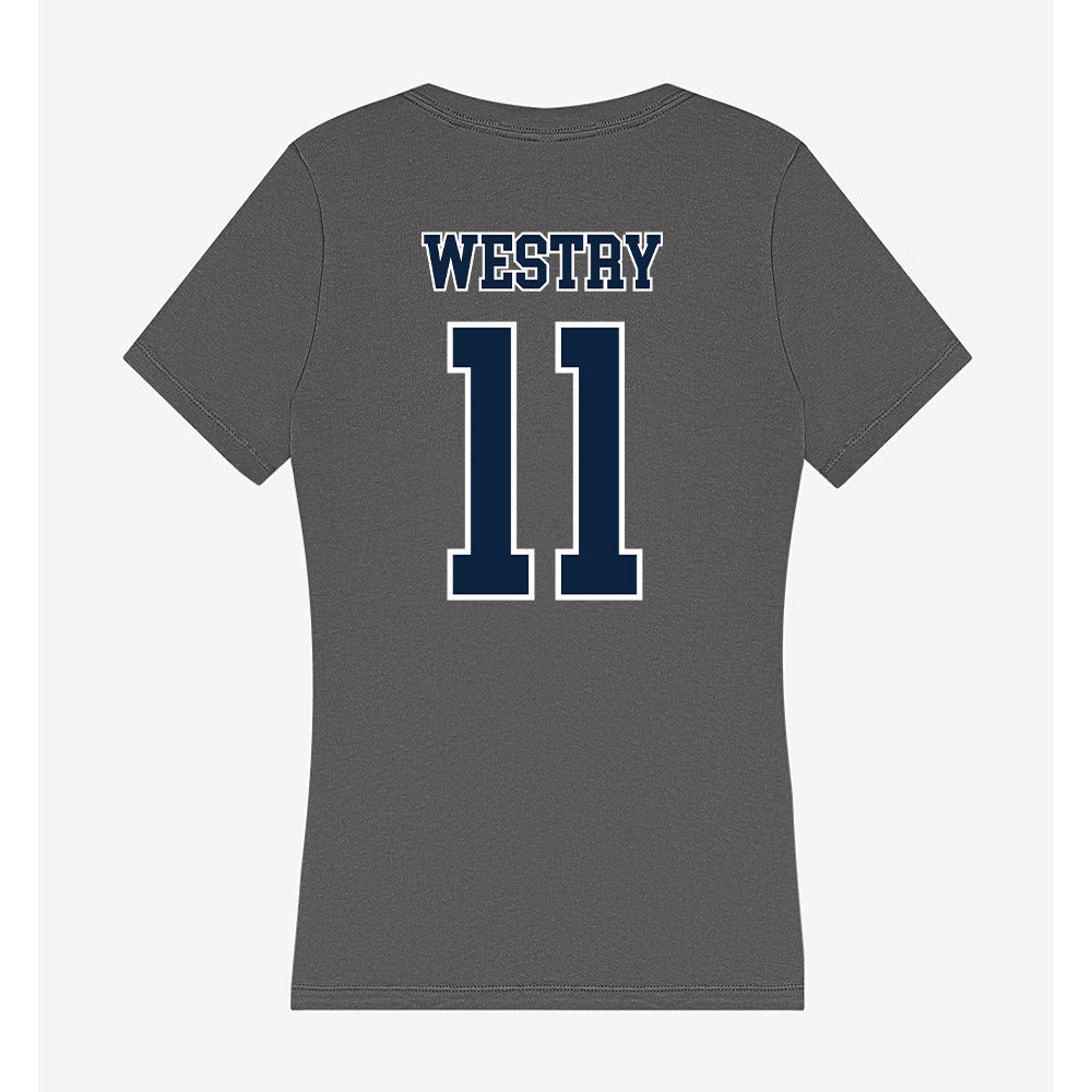Xavier - NCAA Men's Basketball : Chance Westry - Women's V-Neck T-Shirt-1