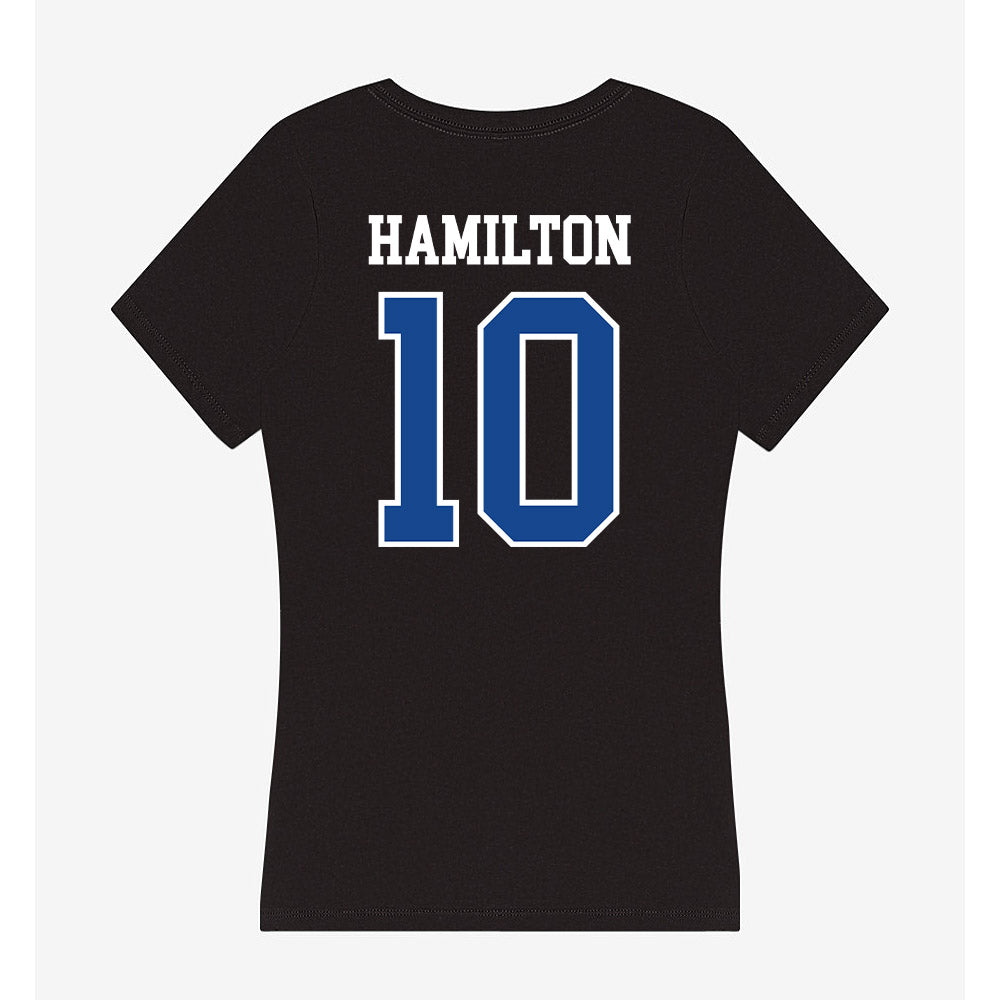 Georgia State - NCAA Men's Basketball : Jelani Hamilton - Women's V-Neck T-Shirt-1