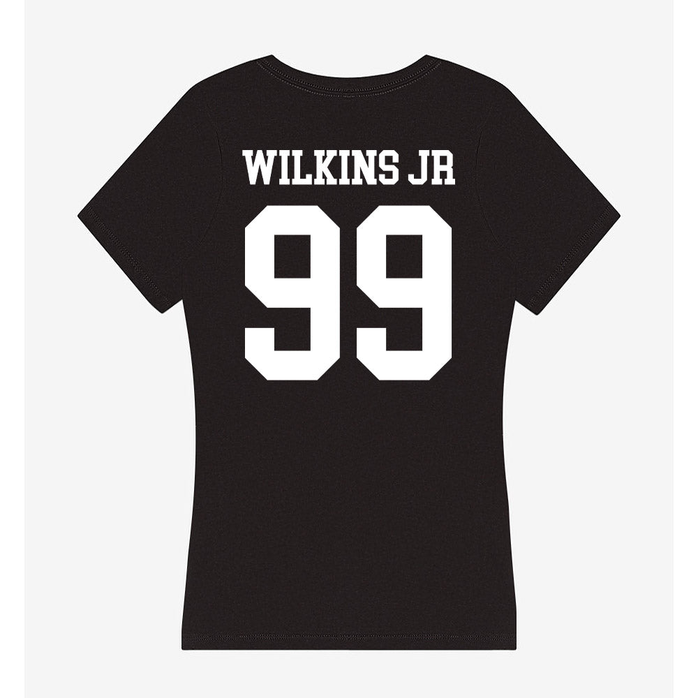 UTPB - NCAA Football : Calvin TANK Wilkins Jr - Women's V-Neck T-Shirt-1