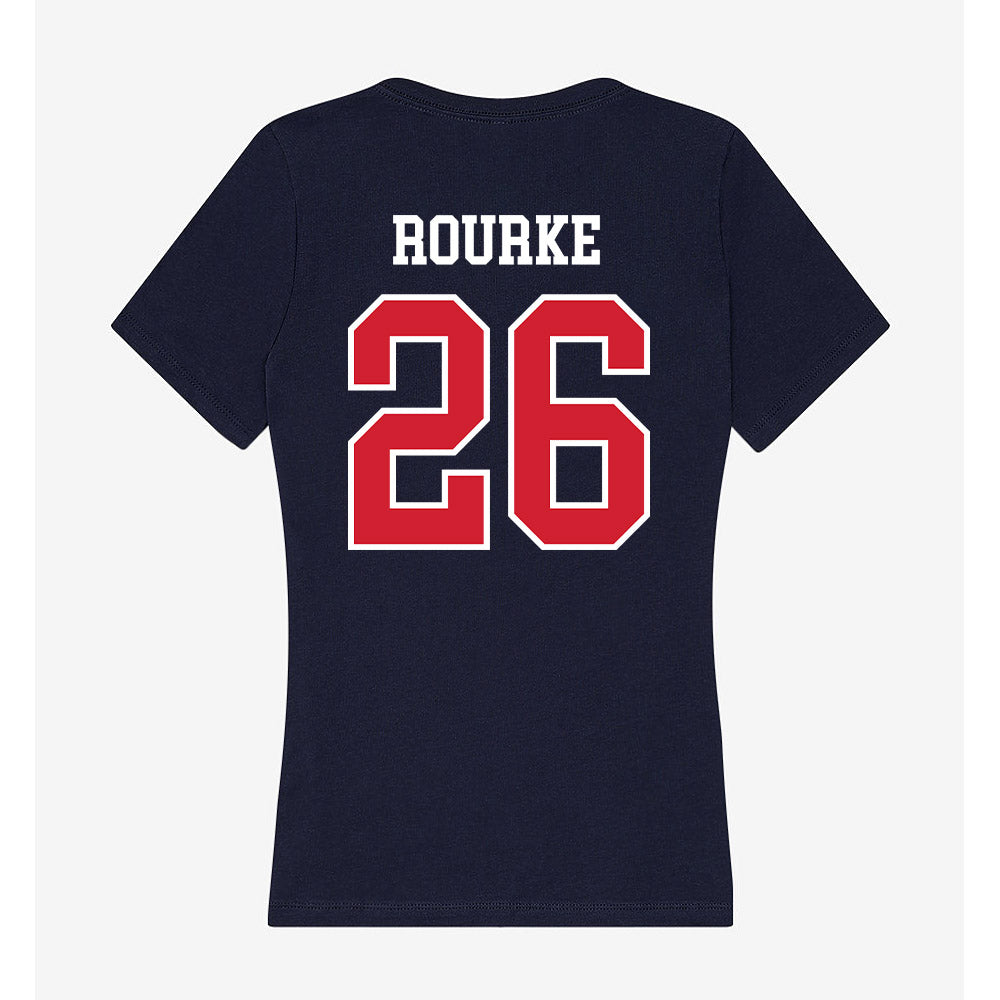 Robert Morris - NCAA Men's Ice Hockey : Braden Rourke - Women's V-Neck T-Shirt-1