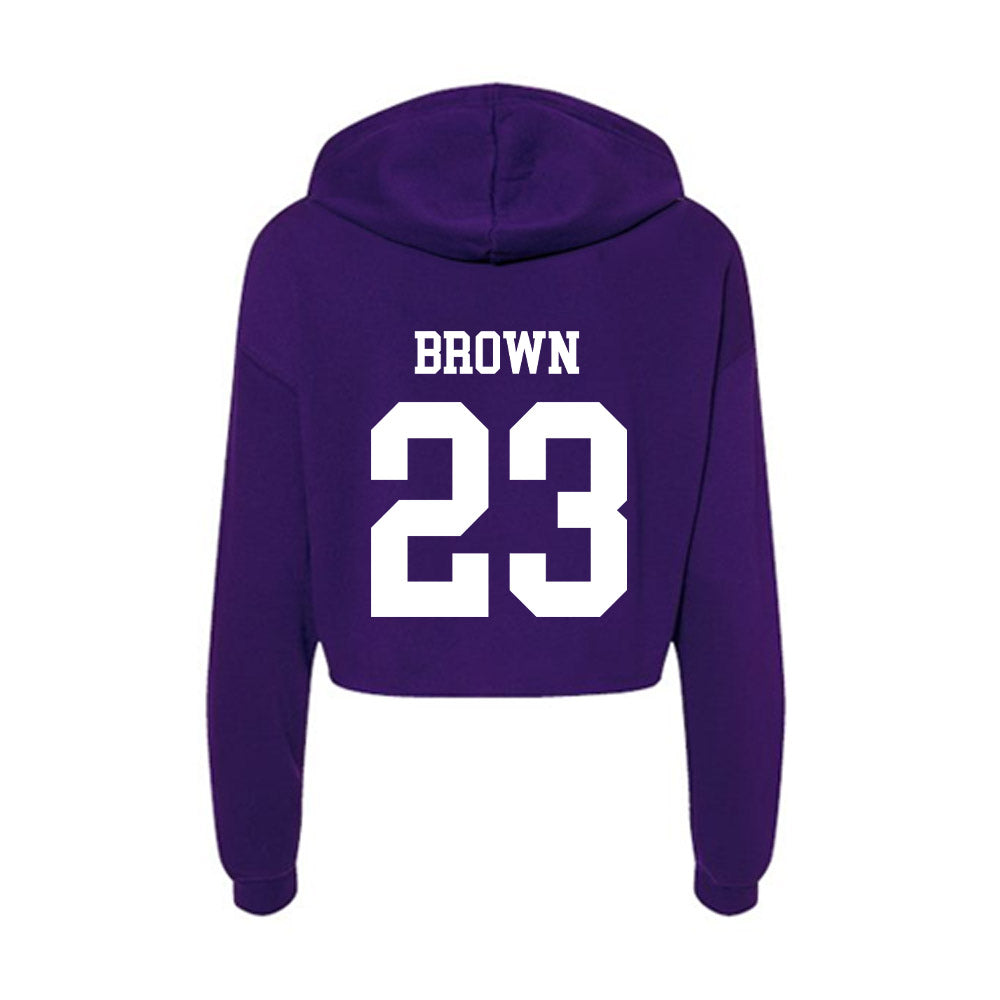 SFA - NCAA Women's Soccer : Kylee Brown - Women's Crop Fleece Hooded Sweatshirt-1