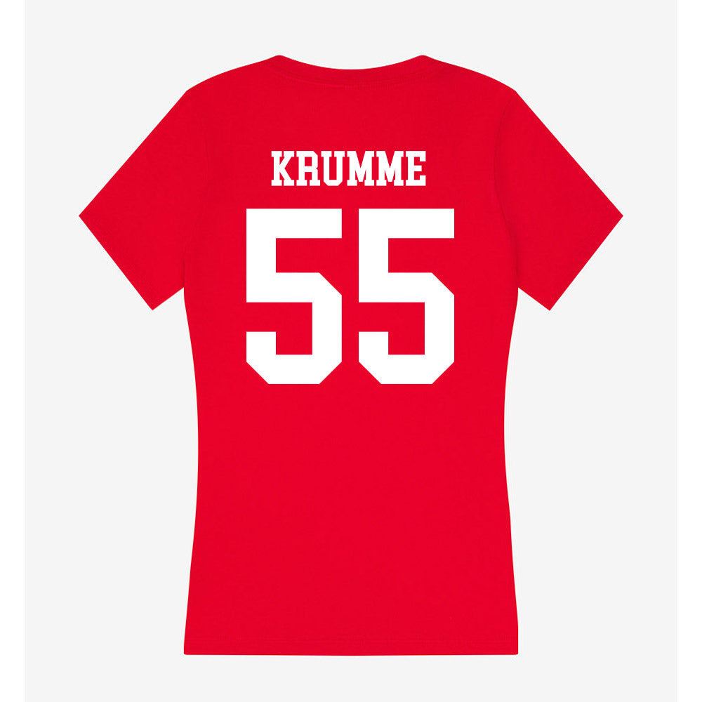 Tampa - NCAA Men's Lacrosse : Max Krumme - Women's V-Neck T-Shirt-1