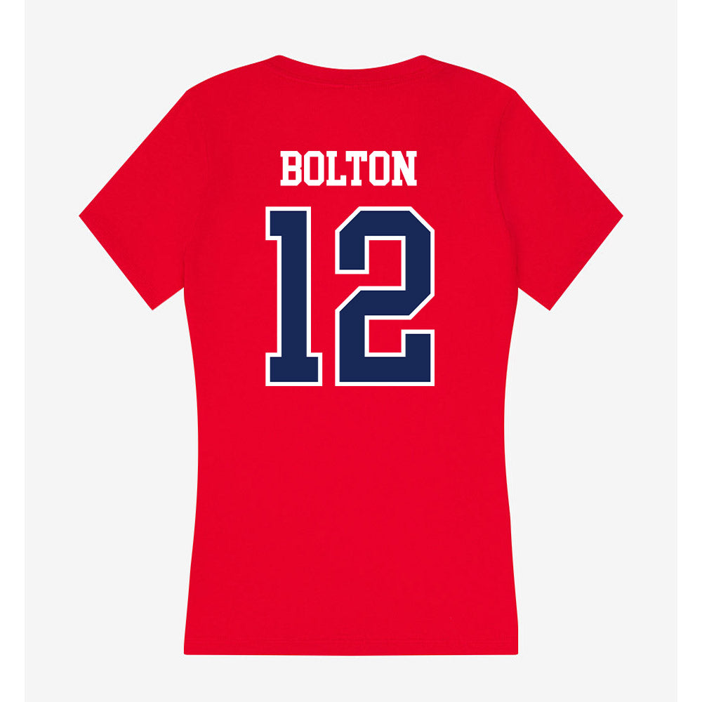 Belmont - NCAA Women's Volleyball : Mya Bolton - Women's V-Neck T-Shirt-1