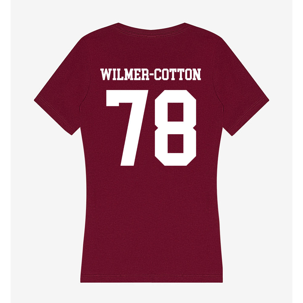 AAMU - NCAA Football : Jelani Wilmer-Cotton - Women's V-Neck T-Shirt-1