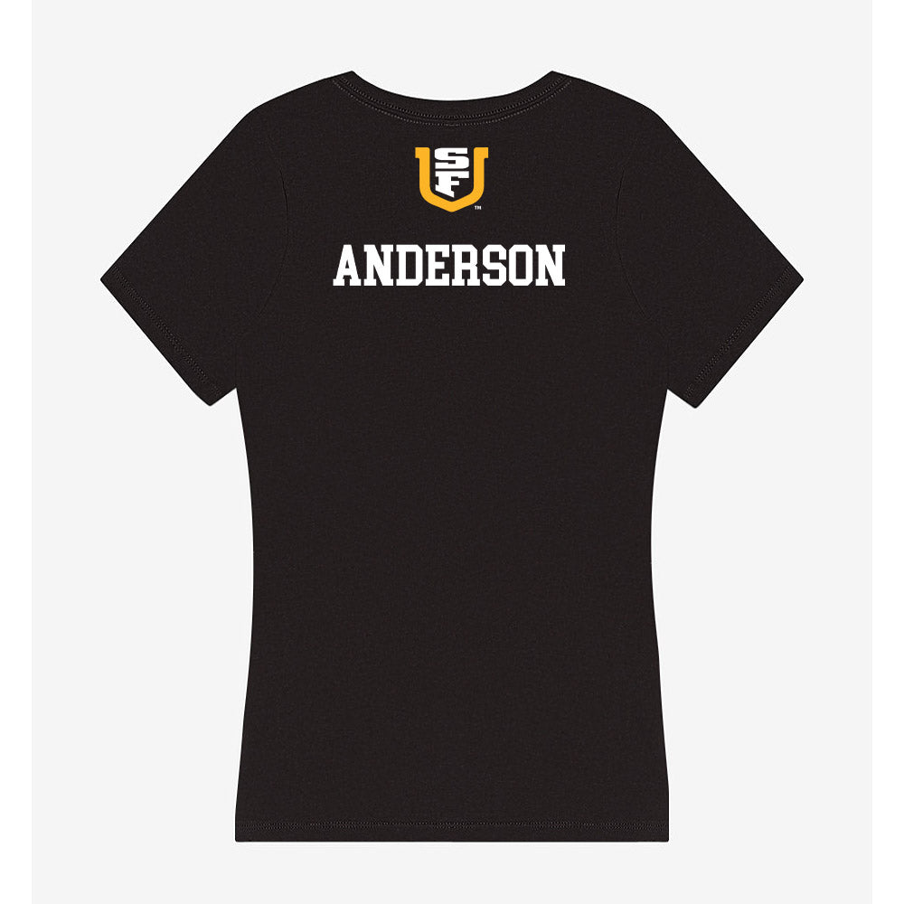 USFCA - NCAA Men's Golf : Theo Anderson - Women's V-Neck T-Shirt-1