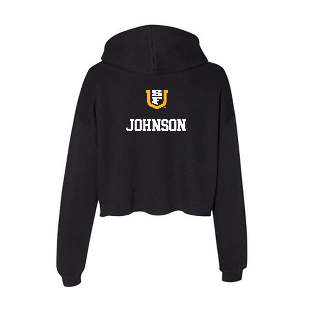 USFCA - NCAA Men's Cross Country : Herbie Johnson - Women's Crop Fleece Hoodie-1