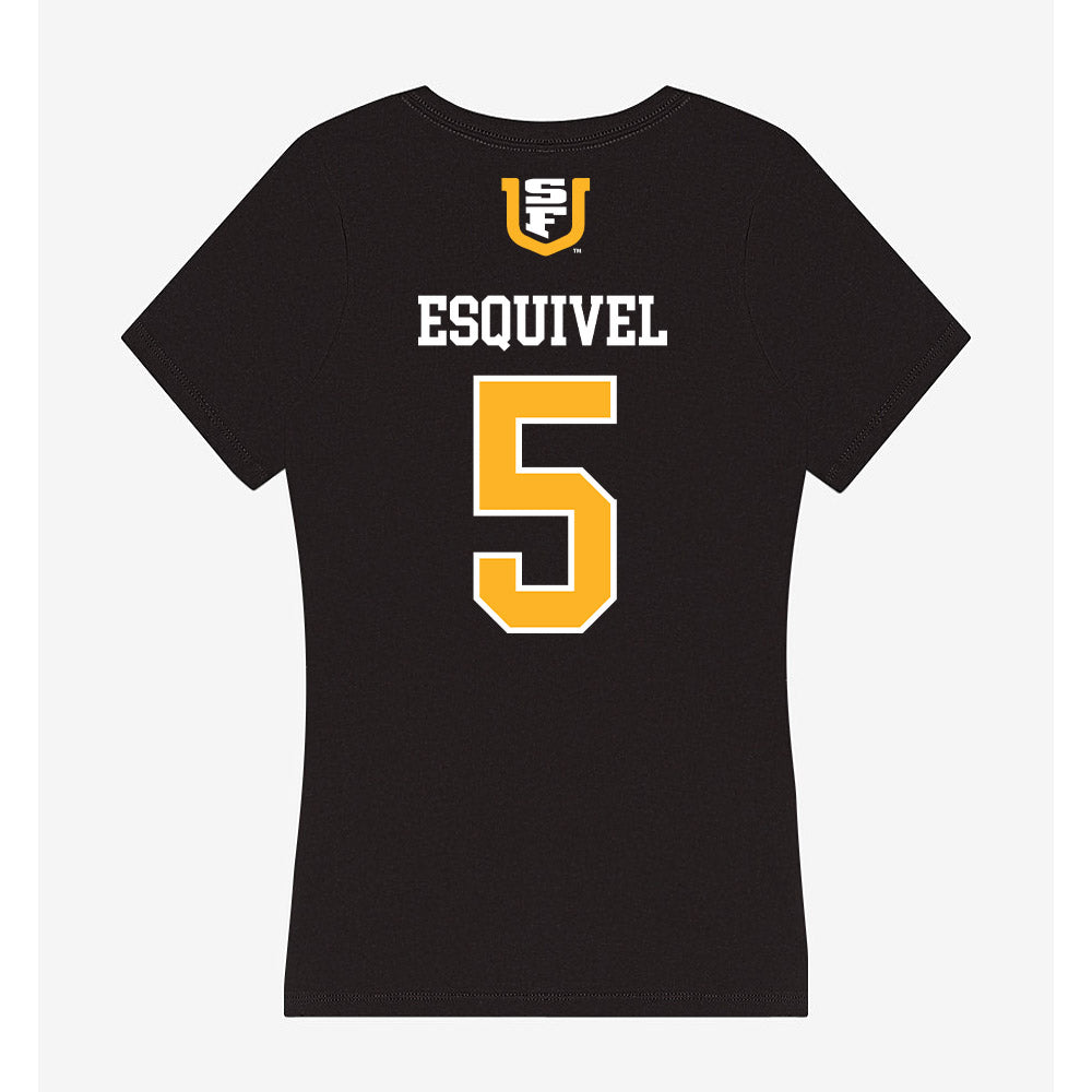 USFCA - NCAA Baseball : Eddison Esquivel - Women's V-Neck T-Shirt-1