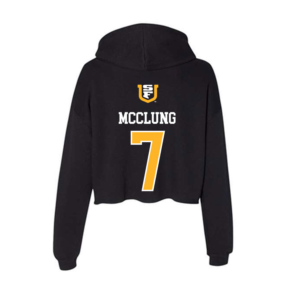 USFCA - NCAA Beach Volleyball : Scarlett McClung - Women's Crop Fleece Hoodie-1