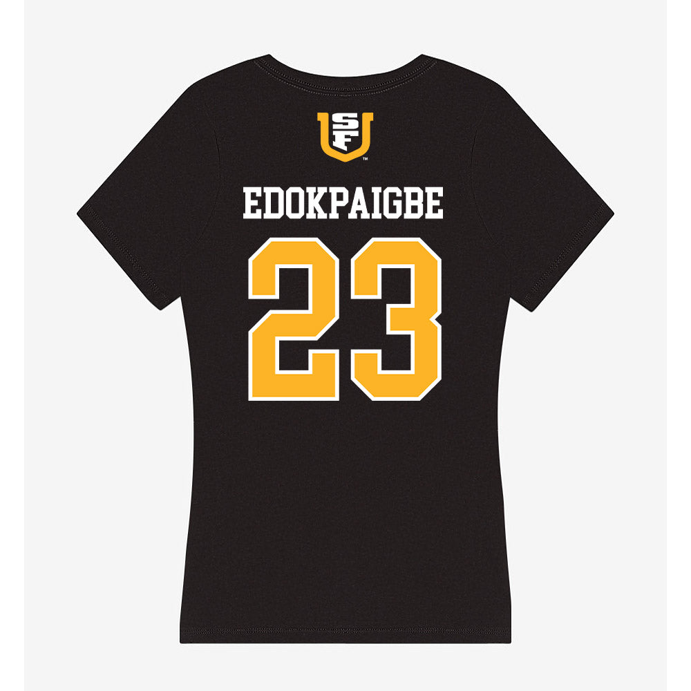 USFCA - NCAA Women's Basketball : Candy Edokpaigbe - Women's V-Neck T-Shirt-1