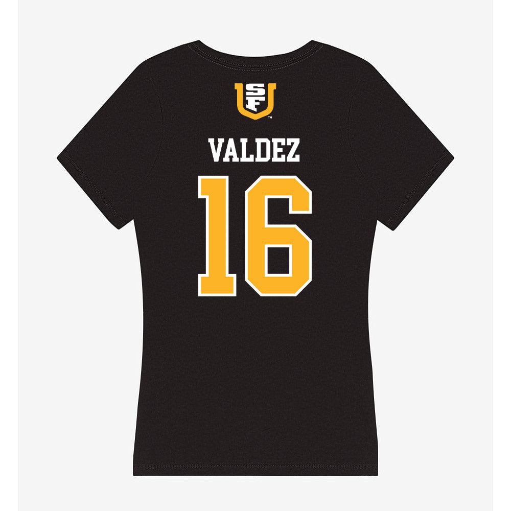 USFCA - NCAA Baseball : Adrian Valdez - Women's V-Neck T-Shirt-1