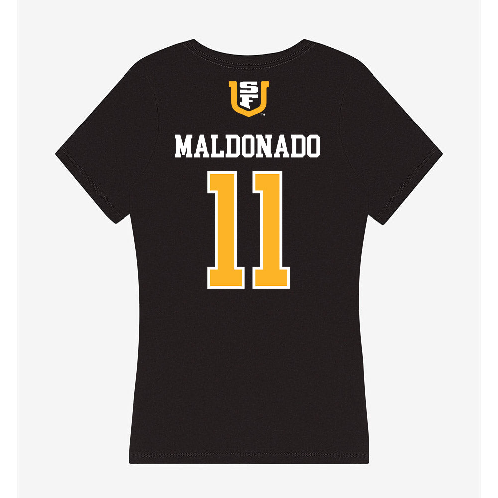 USFCA - NCAA Men's Soccer : Chris Maldonado - Women's V-Neck T-Shirt-1