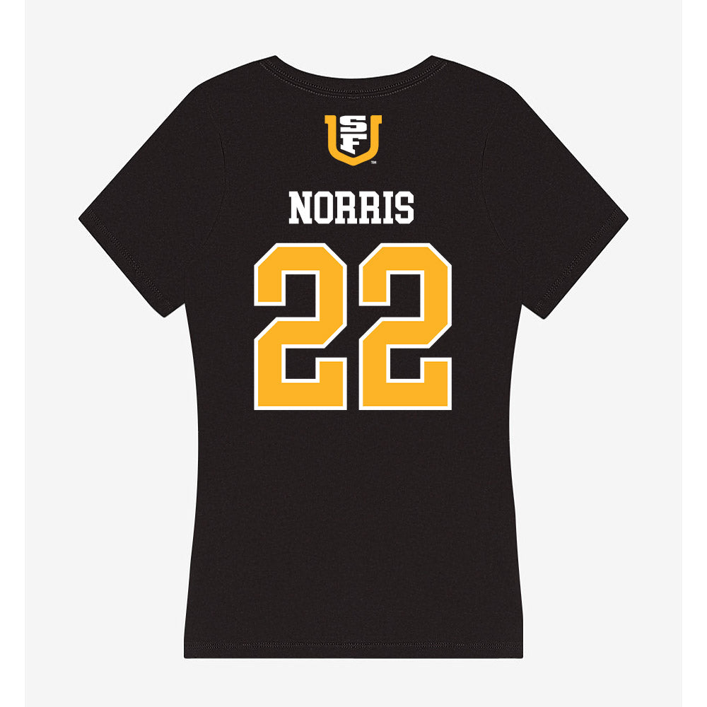 USFCA - NCAA Men's Soccer : Ben Norris - Women's V-Neck T-Shirt-1