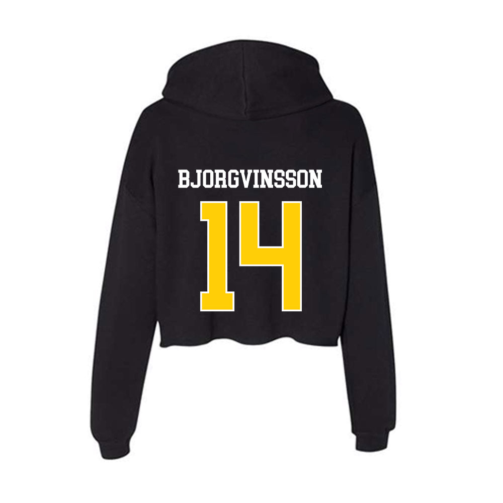 Rollins - NCAA Men's Soccer : Ivar Bjorgvinsson - Women's Crop Fleece Hooded Sweatshirt-1