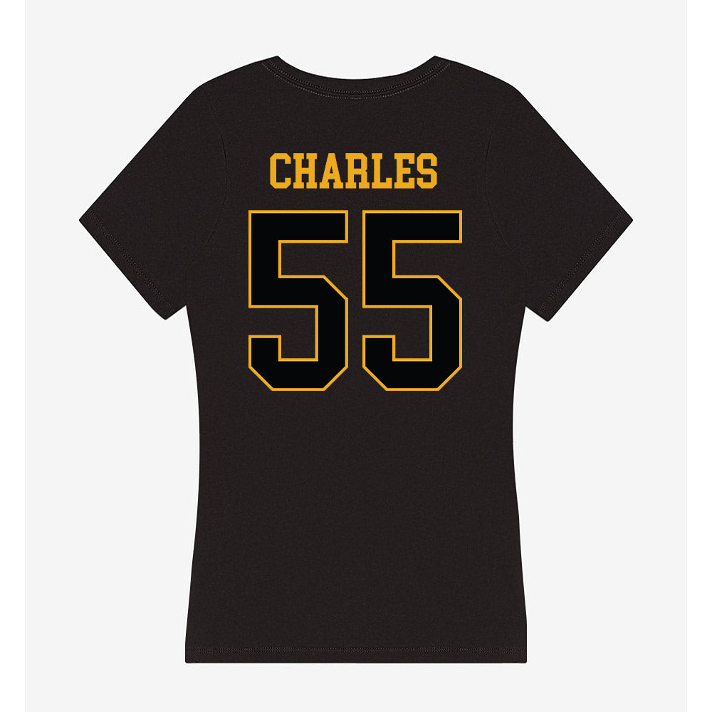 UAPB - NCAA Men's Basketball : Milhan Charles - Women's V-Neck T-Shirt-1