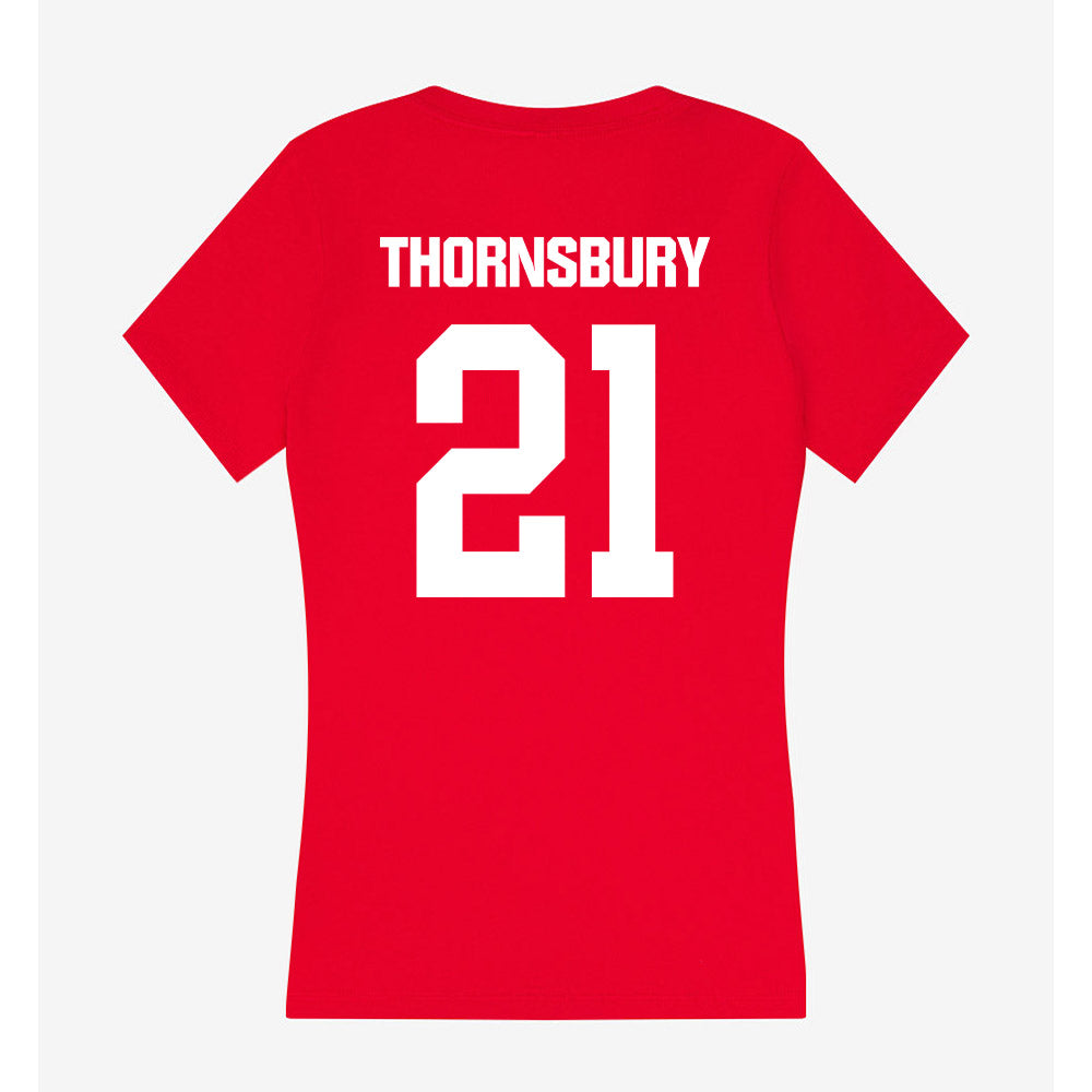 Jax State - NCAA Women's Basketball : Kyera Thornsbury - Women's V-Neck T-Shirt-1
