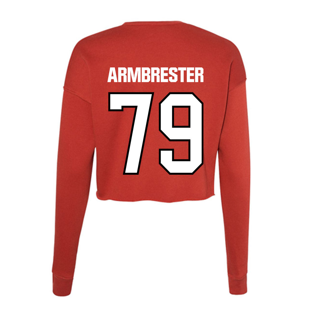 NWOSU - NCAA Men's Basketball : Robbie Armbrester - Women's Cropped Crew Fleece-1