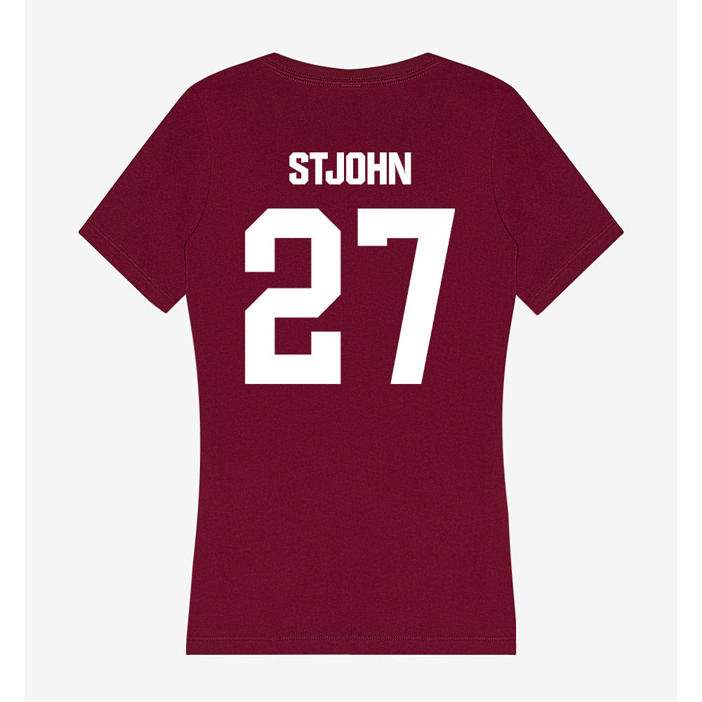 Colgate - NCAA Men's Soccer : Alex StJohn - Women's V-Neck T-Shirt-1