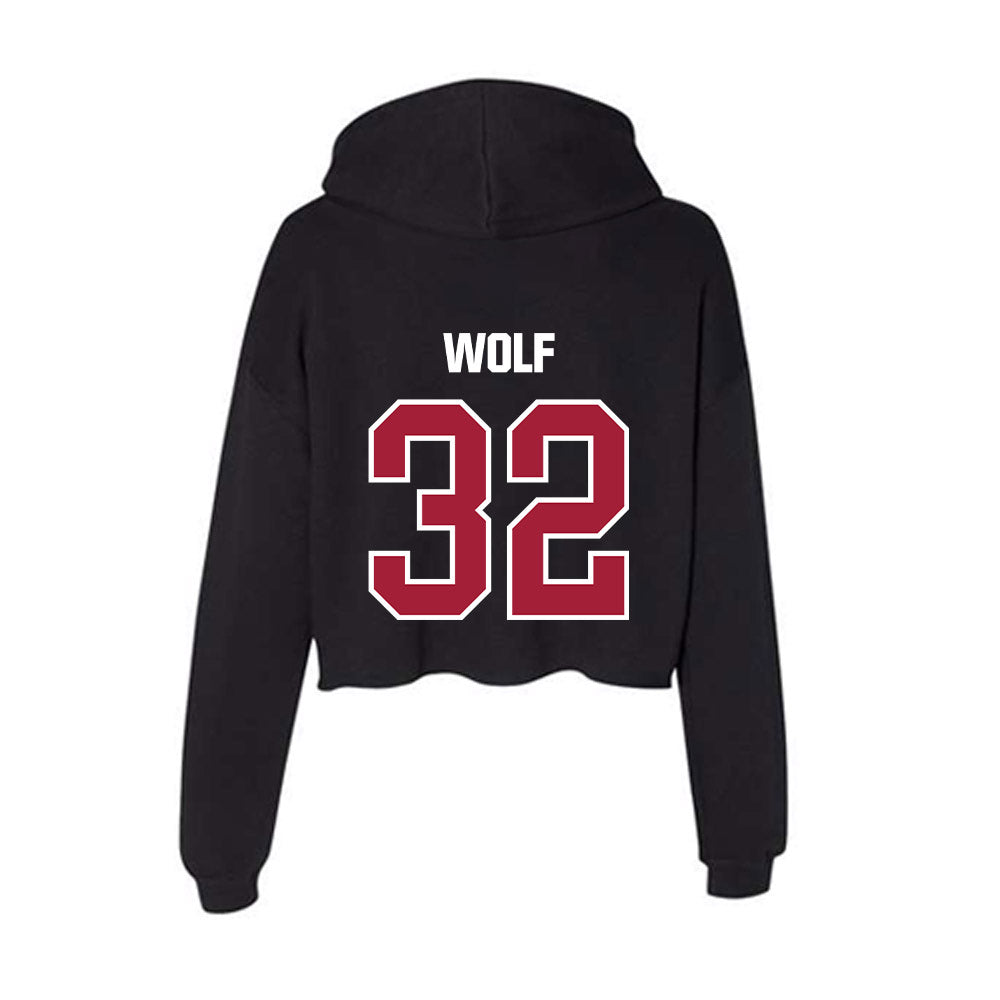 Lenoir Rhyne - NCAA Women's Soccer : Sienna Wolf - Classic Shersey Women's Crop Fleece Hoodie-1